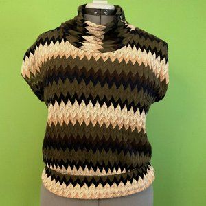 Y2K Vintage Anna Sui Cowl Neck Textured Sweater